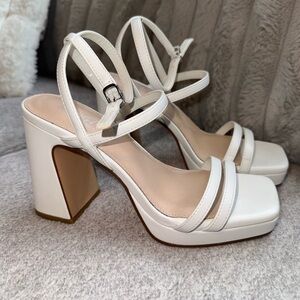 Women’s White Strap Heels Size 6.5